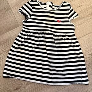 Burberry Baby Girl Sz. 2 Iconic Striped Black and White T shirt Cotton Dress